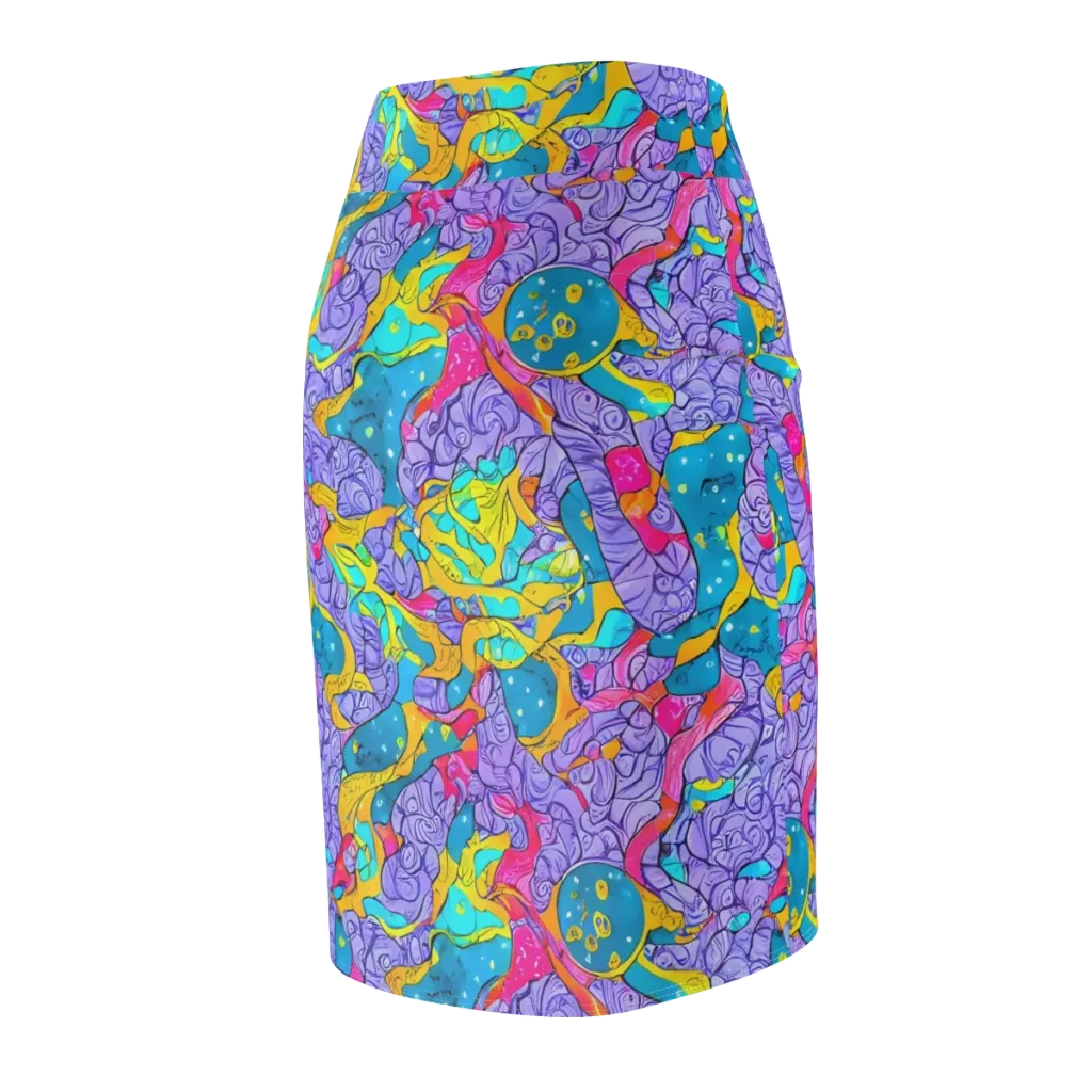 Lavender Lightning on Pencil Skirt — Back Side
