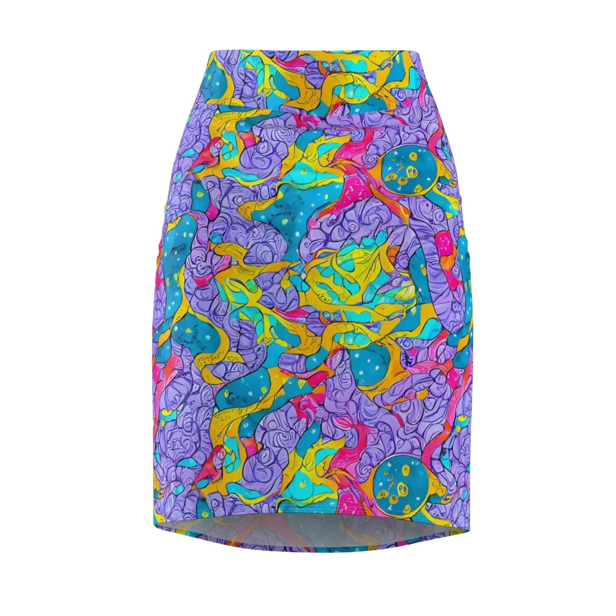 Lavender Lightning on Pencil Skirt — Front