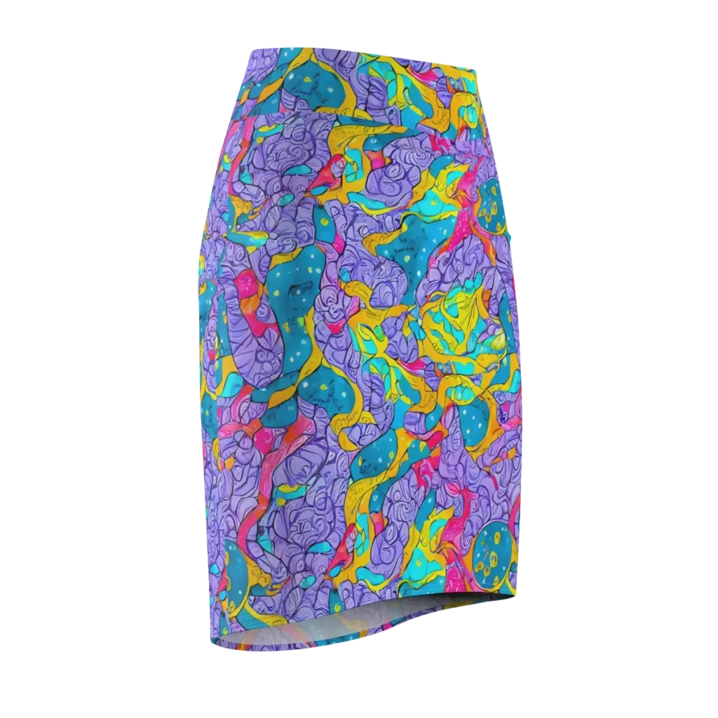 Lavender Lightning on Pencil Skirt — Front Side