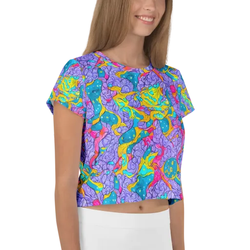 Lavender Lightning on a Crop Tee