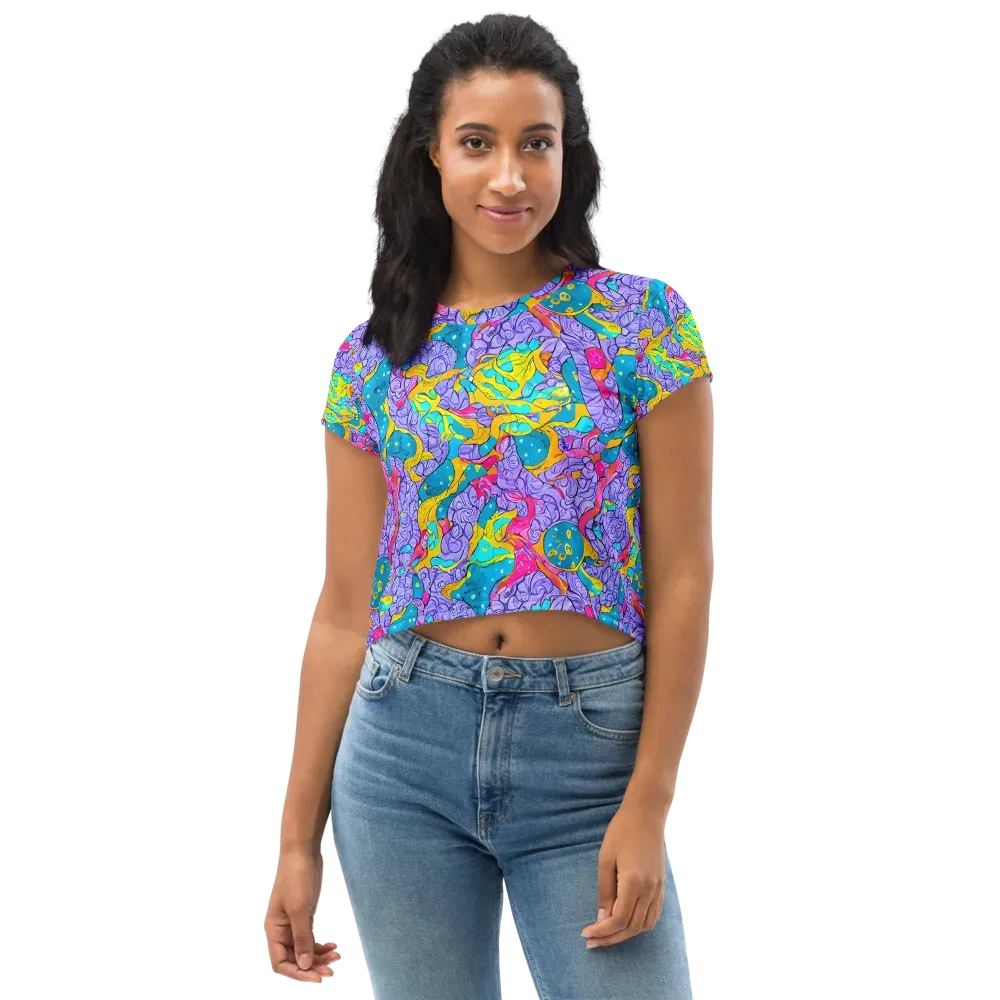 Lavender Lightning on Crop Tee — Front