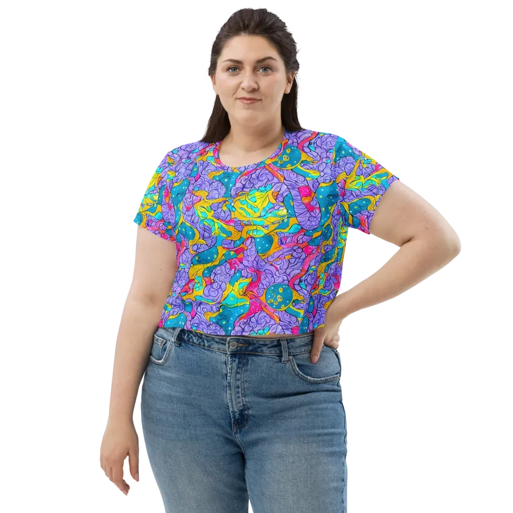 Lavender Lightning on Crop Tee — Front