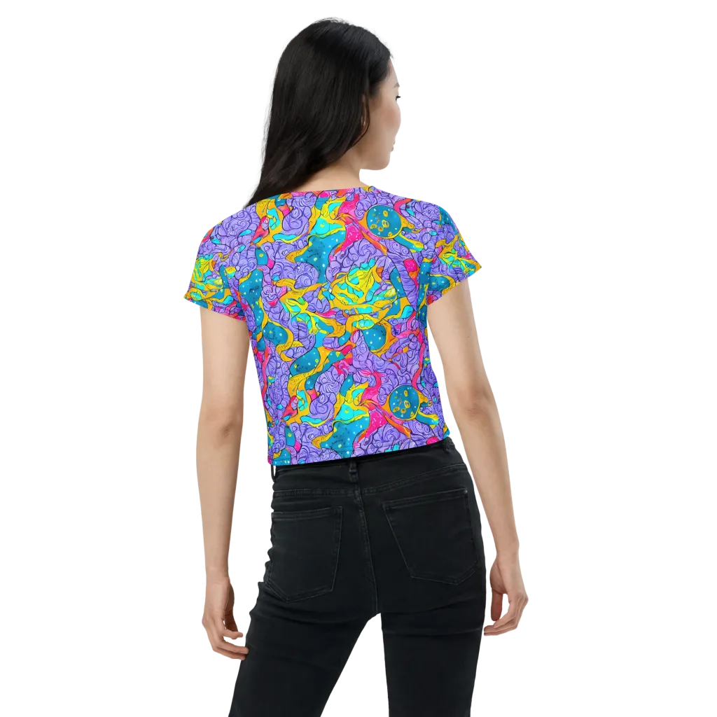 Lavender Lightning on Crop Tee — Back