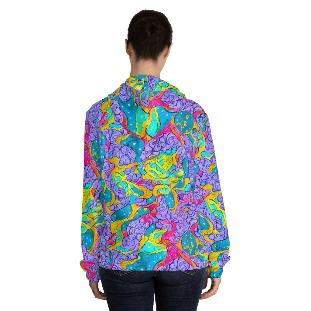 Lavender Lightning on Women's Full-Zip Hoodie — Back On Person