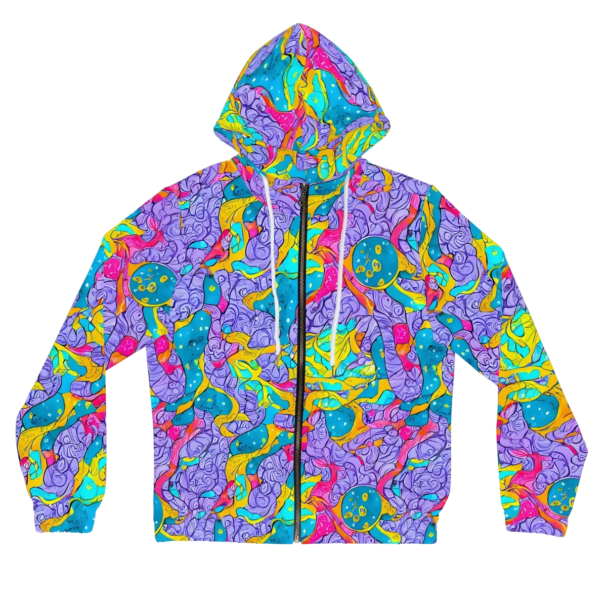 Lavender Lightning on Women's Full-Zip Hoodie — Front