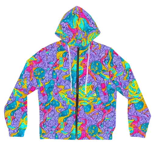 Lavender Lightning on a Women's Full-Zip Hoodie