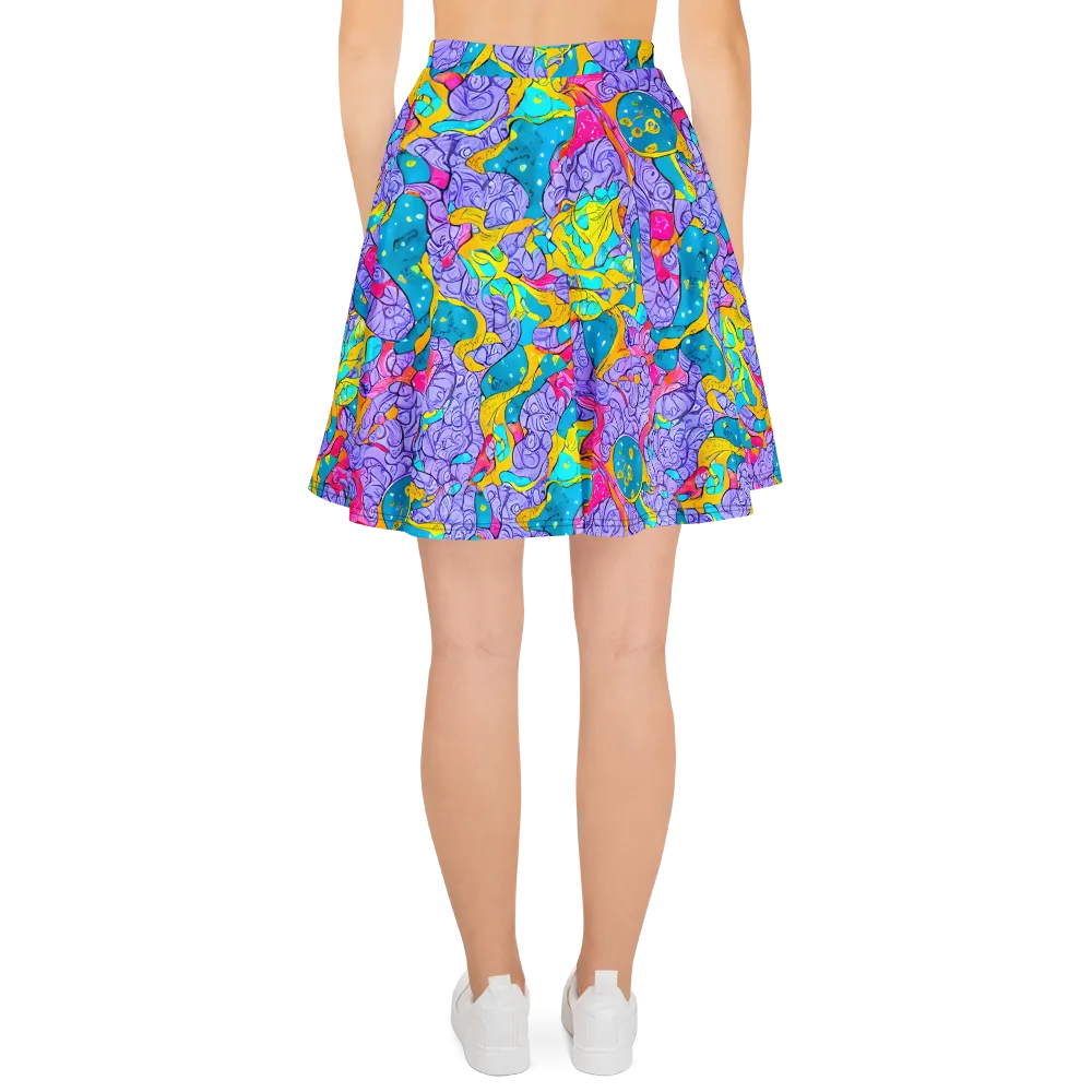 Lavender Lightning on Skater Skirt — Back