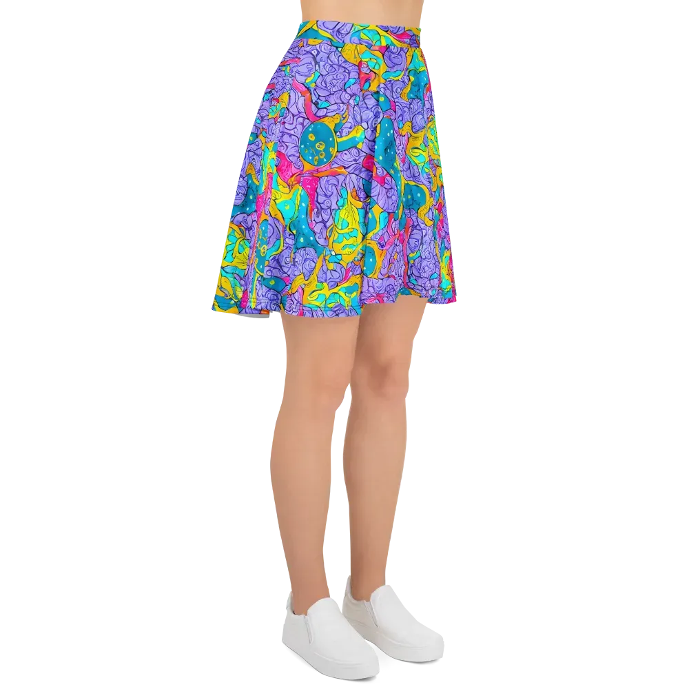 Lavender Lightning on Skater Skirt — Right