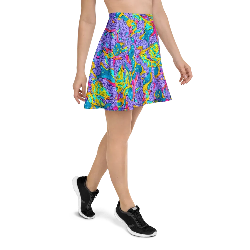 Lavender Lightning on Skater Skirt — Right