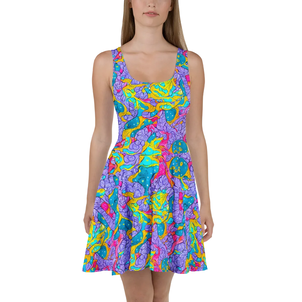 Lavender Lightning on Skater Dress — Front