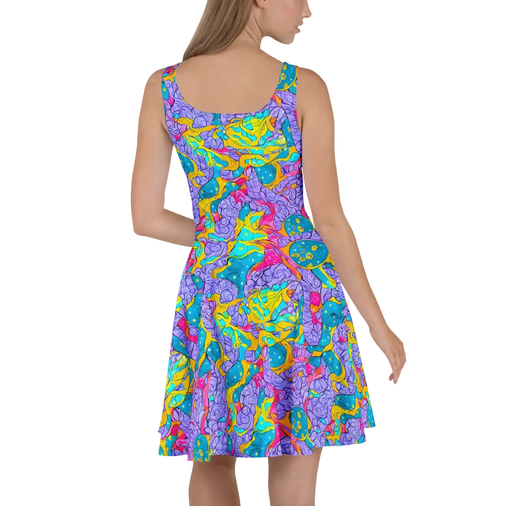 Lavender Lightning on Skater Dress — Back