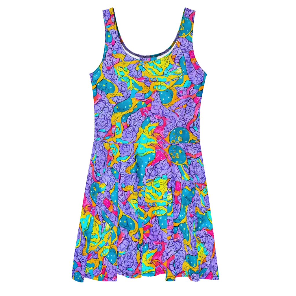 Lavender Lightning on Skater Dress — Front