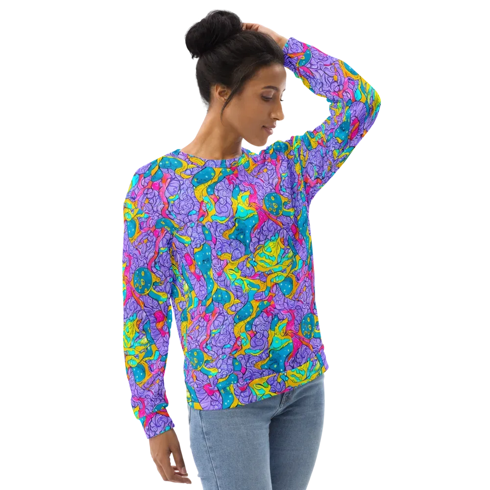 Lavender Lightning on Sweatshirt — Right Front