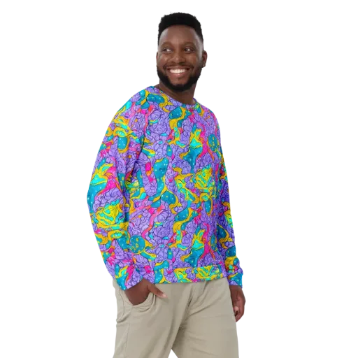 Lavender Lightning on a Sweatshirt