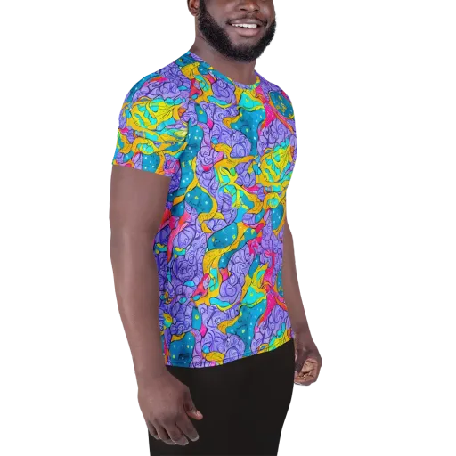 Lavender Lightning on a Men's Athletic T-Shirt