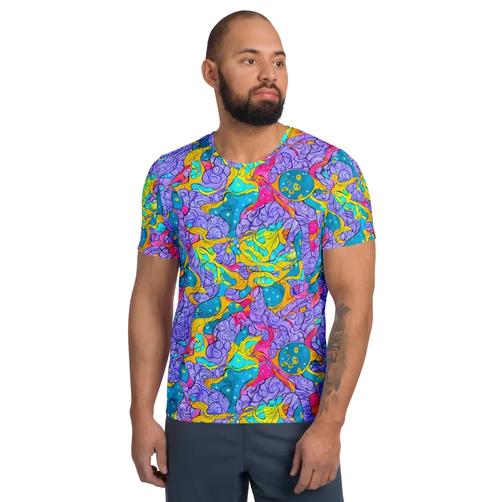 Lavender Lightning on Men's Athletic T-Shirt — Front