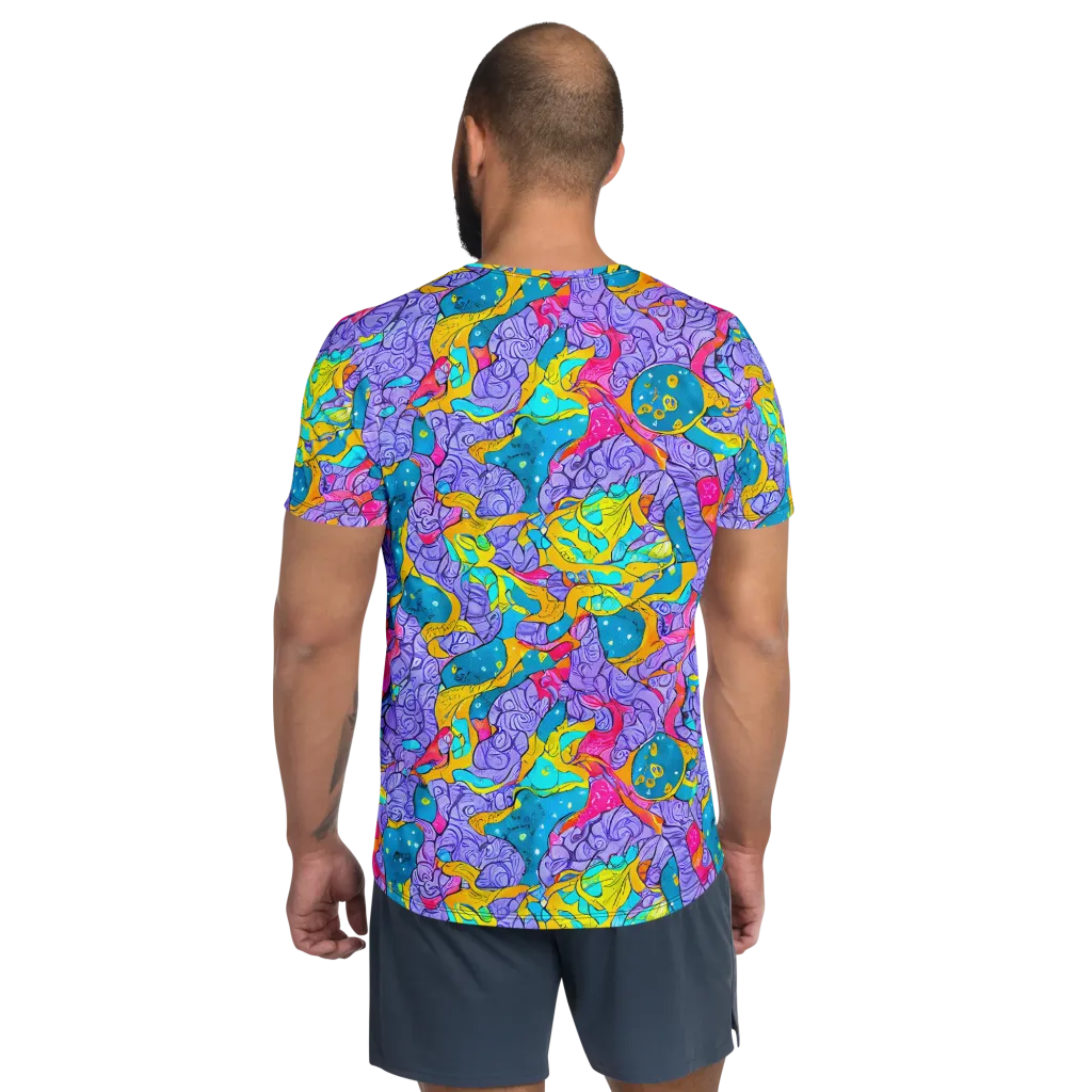 Lavender Lightning on Men's Athletic T-Shirt — Back