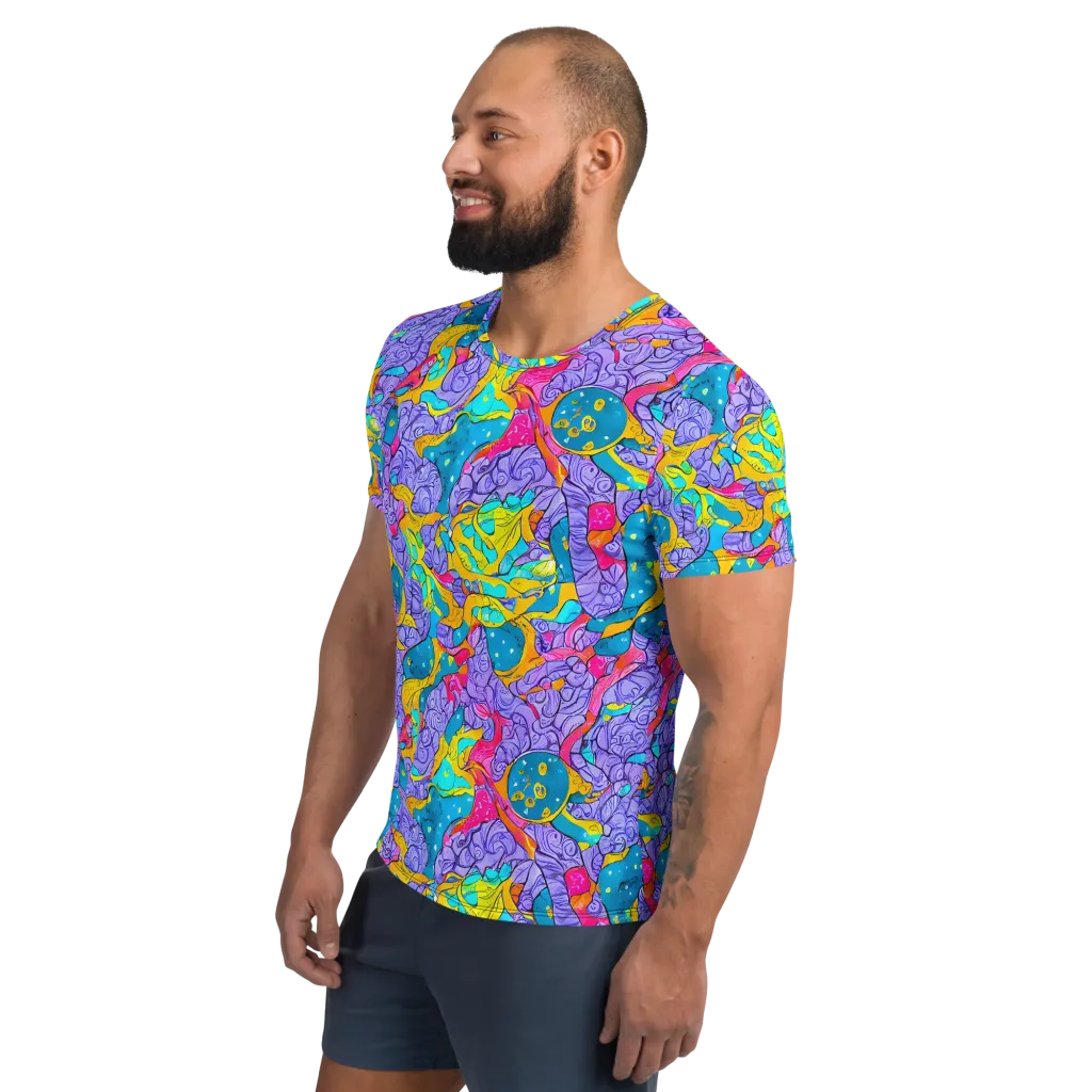 Lavender Lightning on Men's Athletic T-Shirt — Left