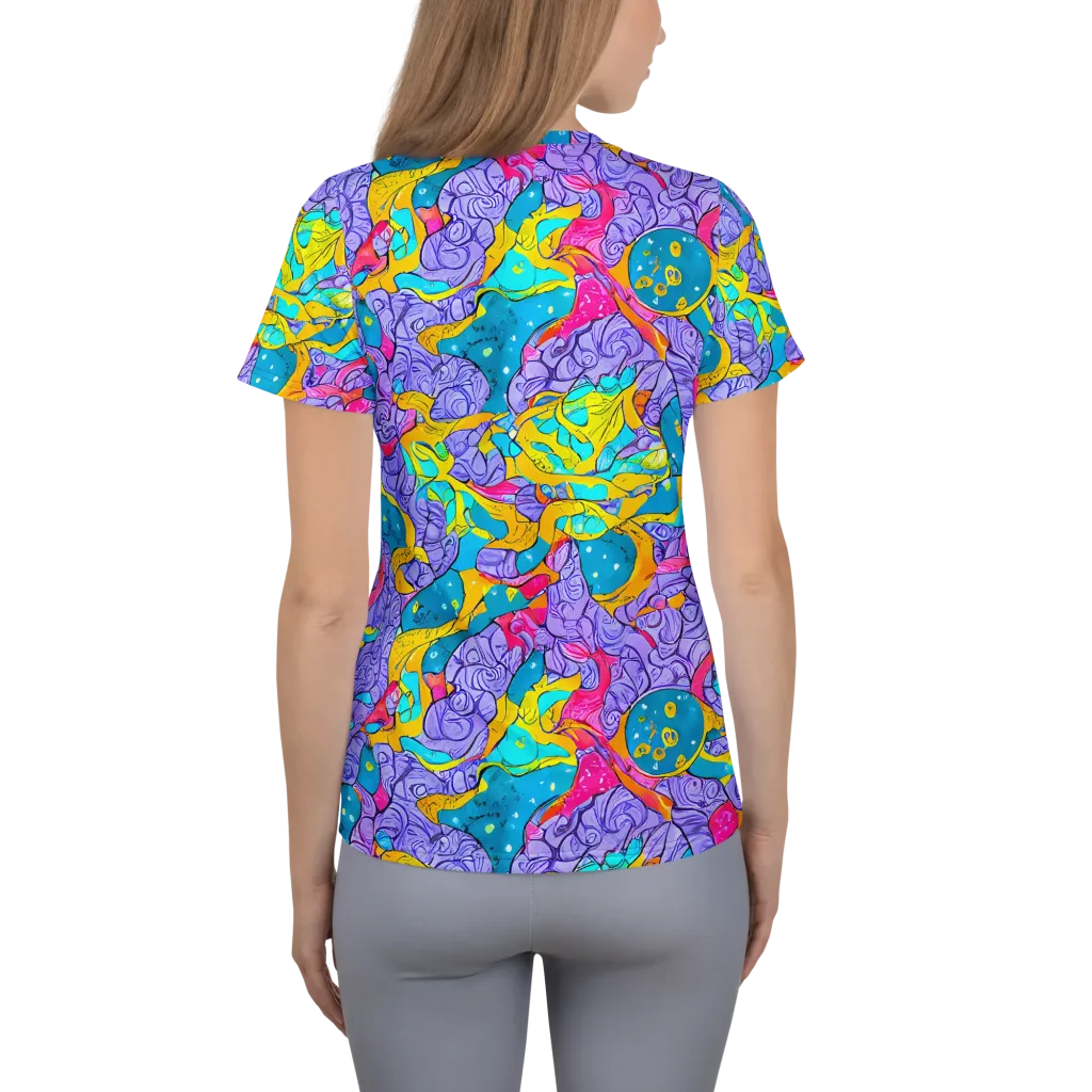 Lavender Lightning on Women's Athletic T-Shirt — Back