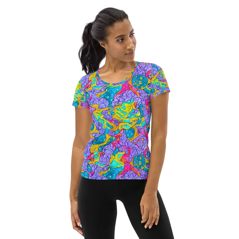 Lavender Lightning on Women's Athletic T-Shirt — Front