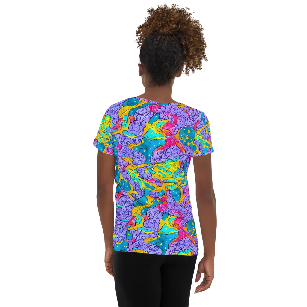 Lavender Lightning on Women's Athletic T-Shirt — Back