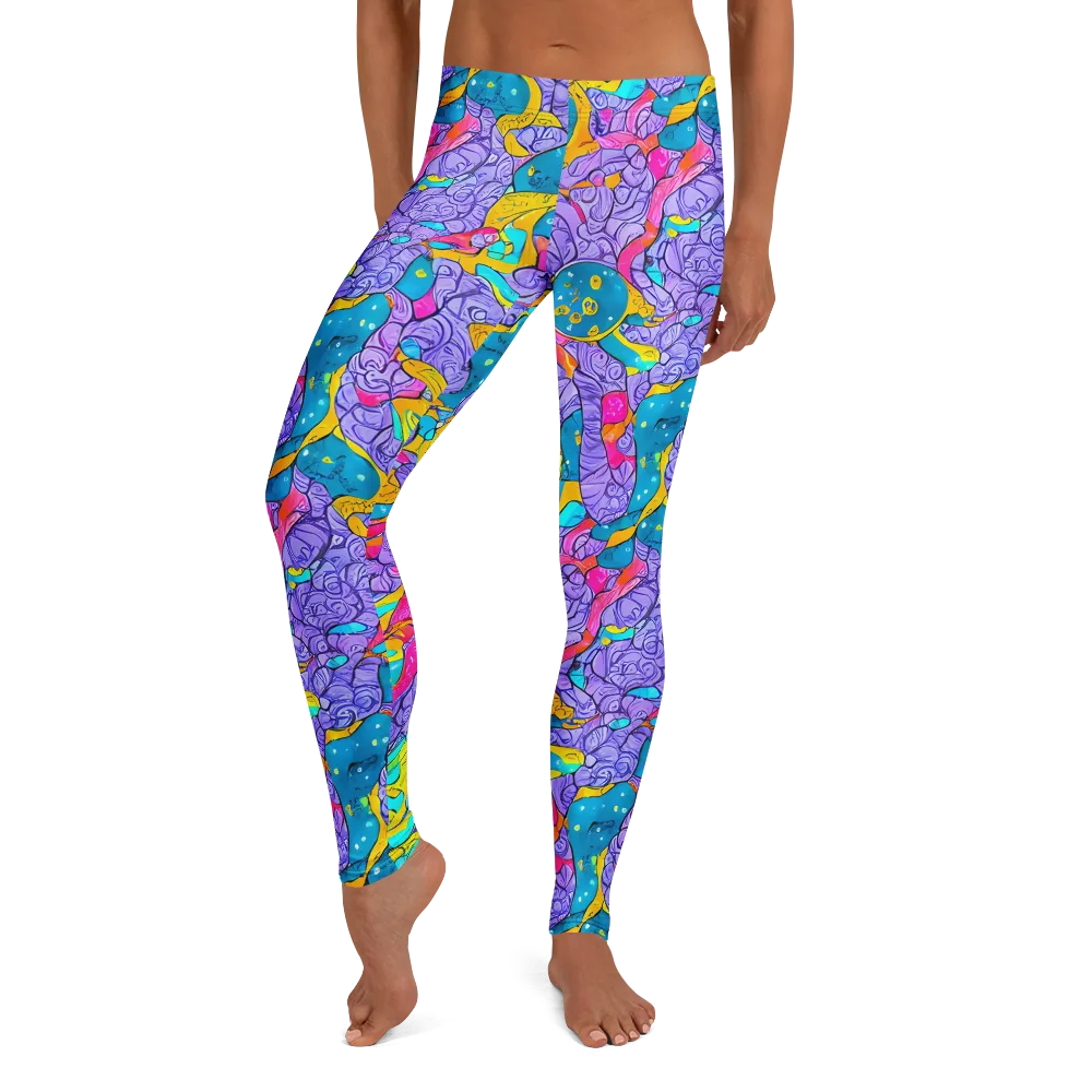 Lavender Lightning on Leggings — Front