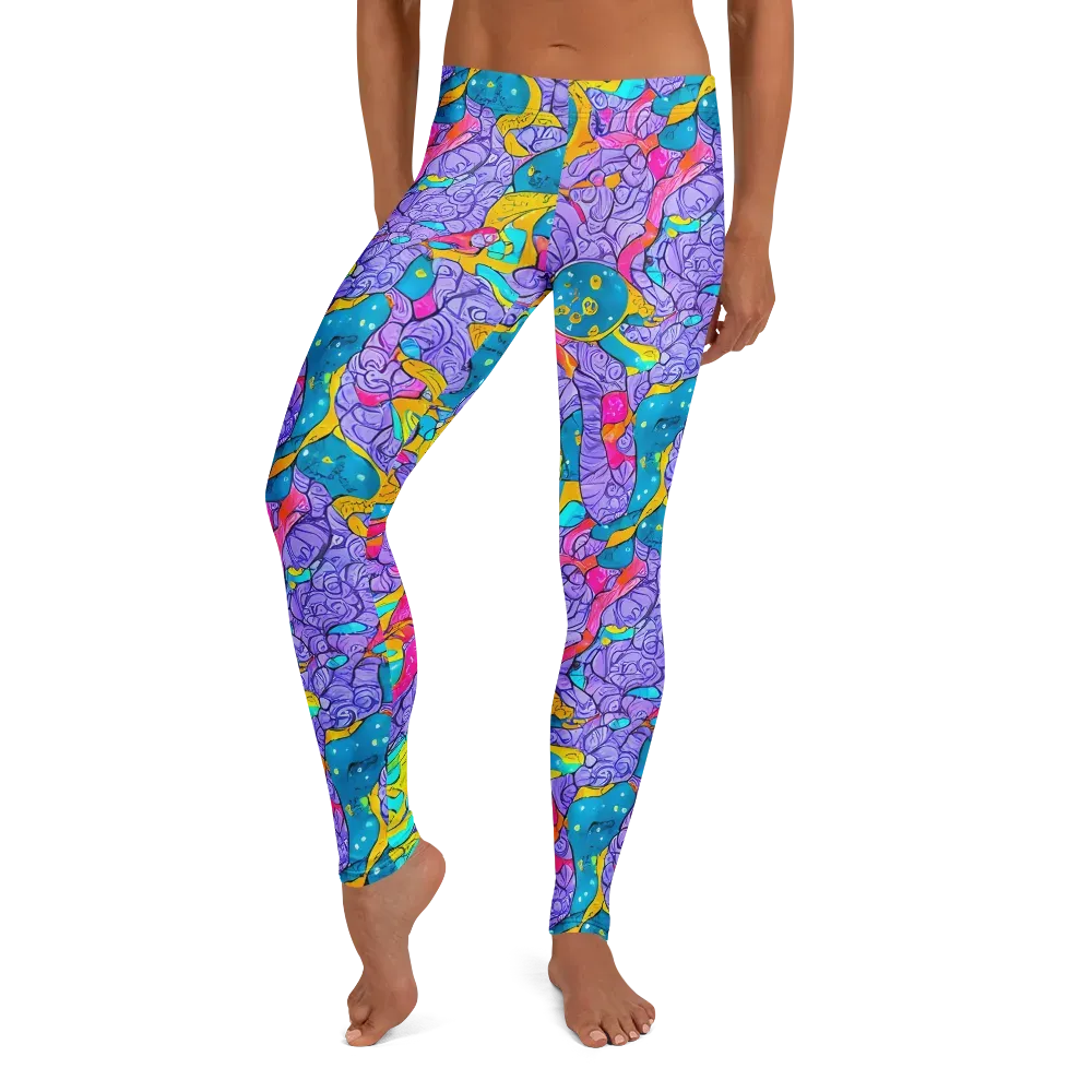 Lavender Lightning on Leggings — Front