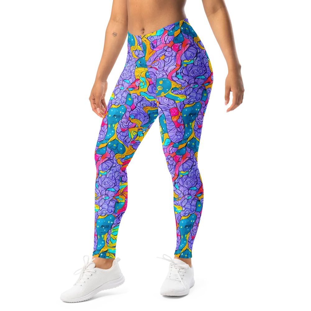 Lavender Lightning on Leggings — Left Front