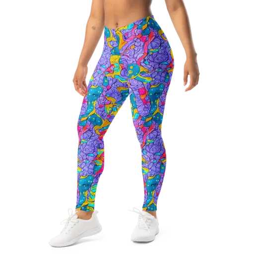 Lavender Lightning on a Leggings