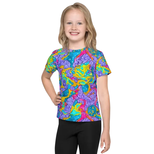 Lavender Lightning on a Kids Crew Neck T-Shirt