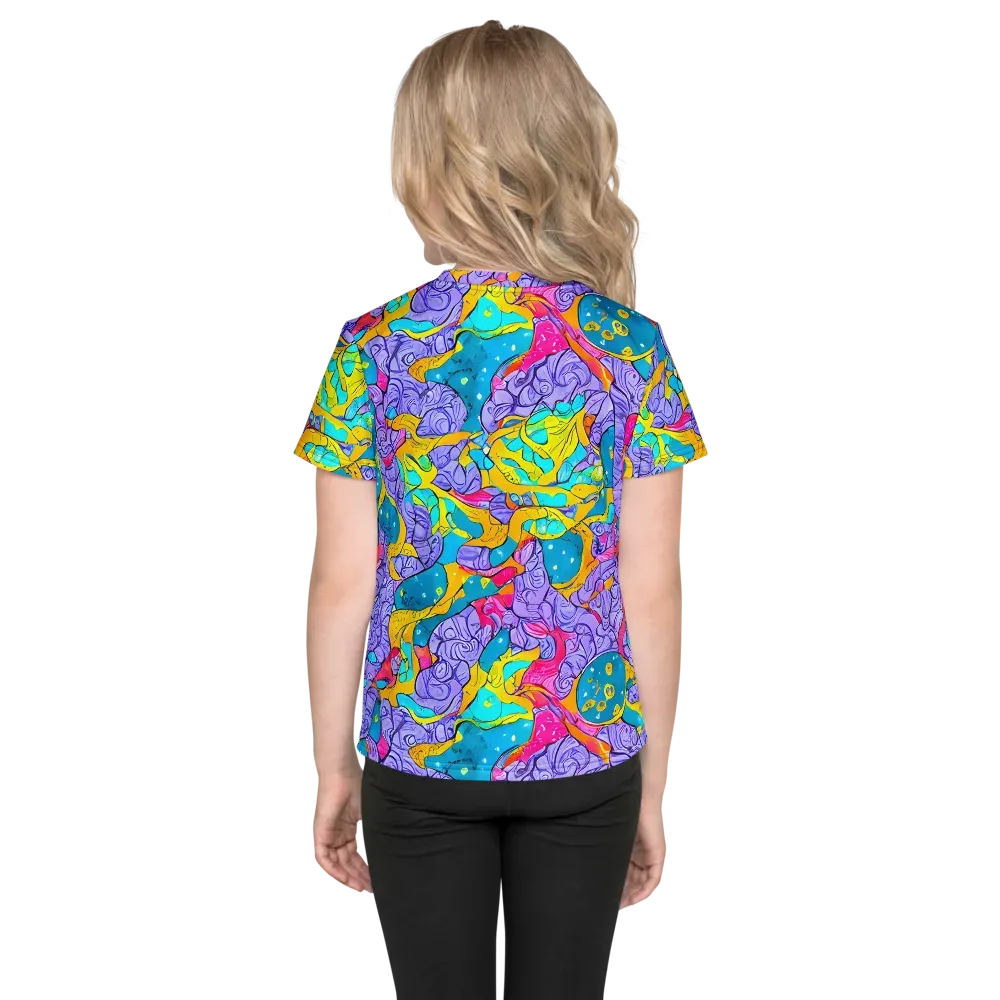Lavender Lightning on Kids Crew Neck T-Shirt — Back