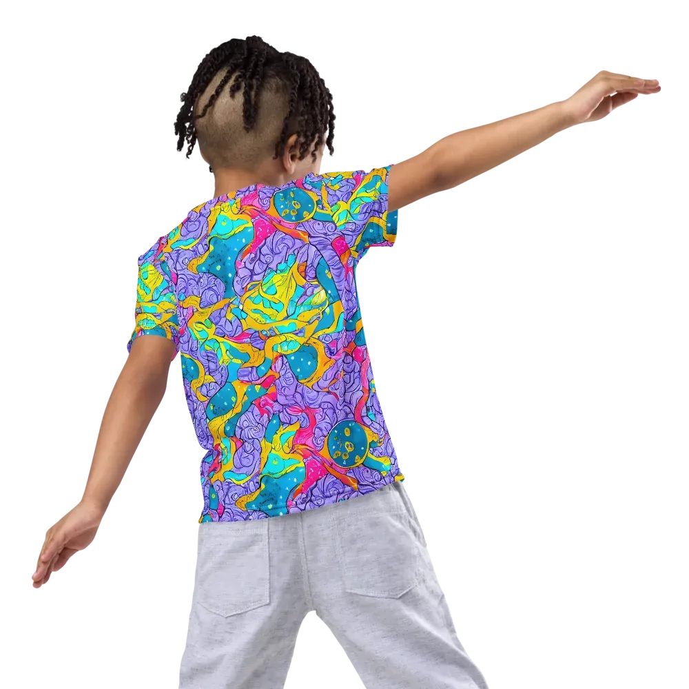 Lavender Lightning on Kids Crew Neck T-Shirt — Back