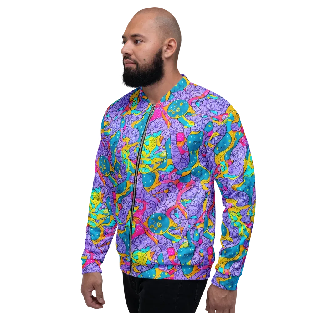 Lavender Lightning on Bomber Jacket — Left
