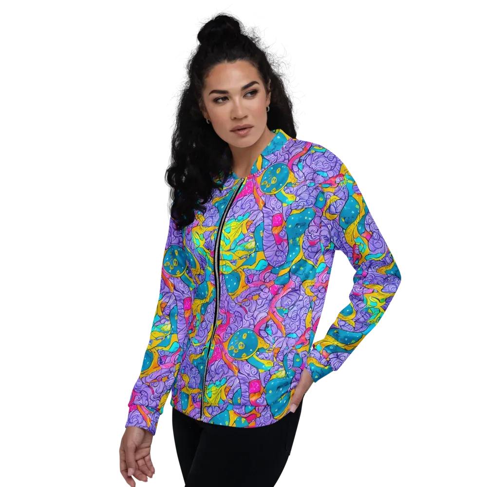 Lavender Lightning on Bomber Jacket — Left