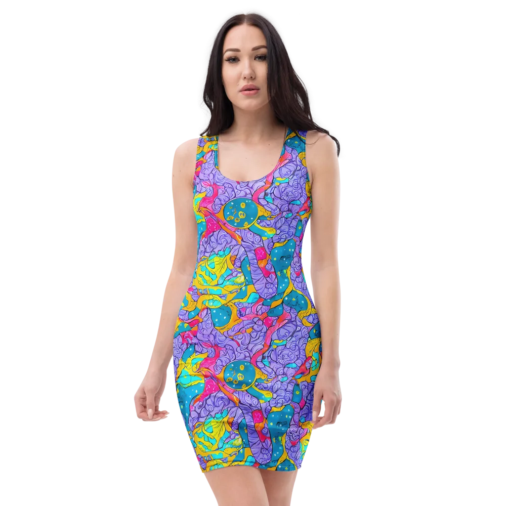 Lavender Lightning on Bodycon Dress — Front