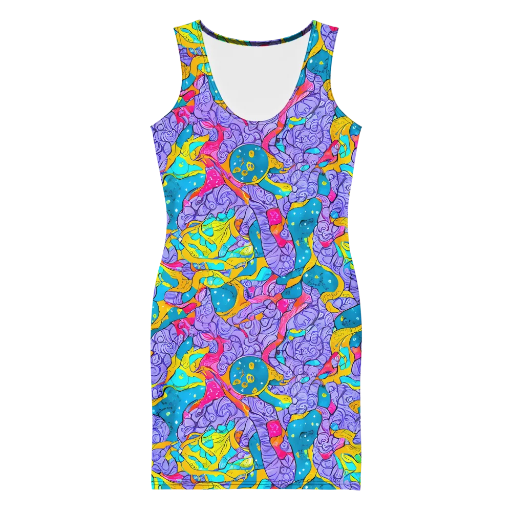 Lavender Lightning on Bodycon Dress — Front