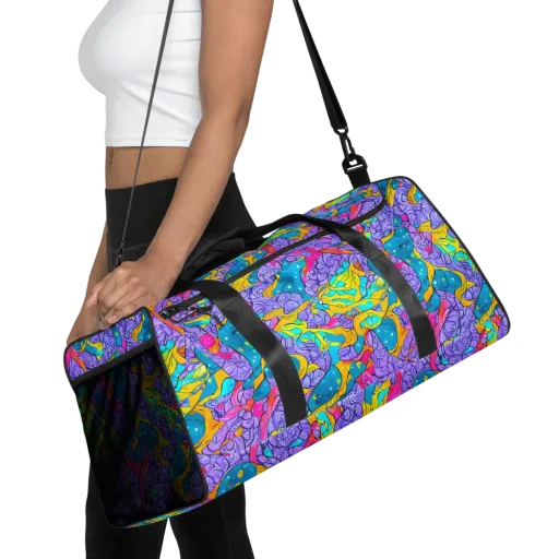 Lavender Lightning on a Duffle Bag
