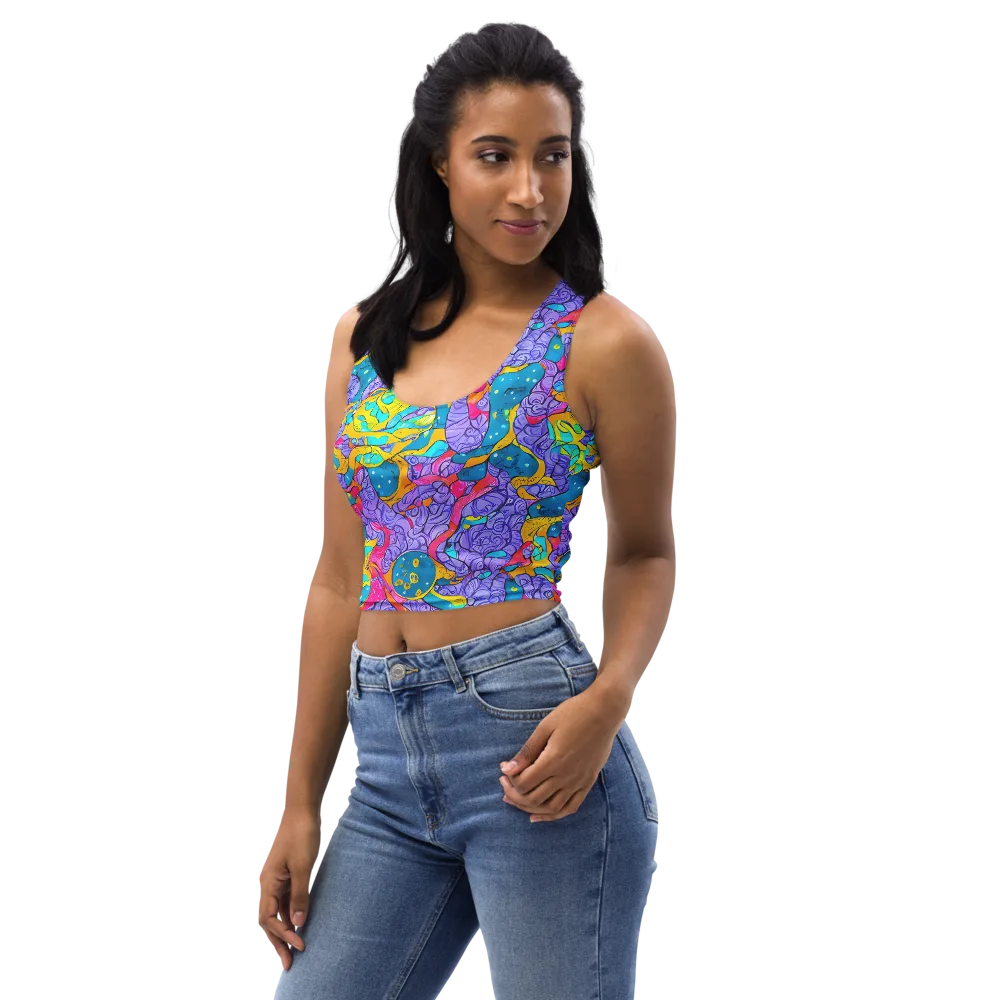 Lavender Lightning on Crop Top — Left Front