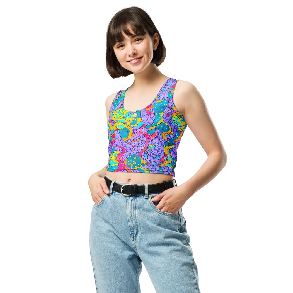 Lavender Lightning on Crop Top — Front