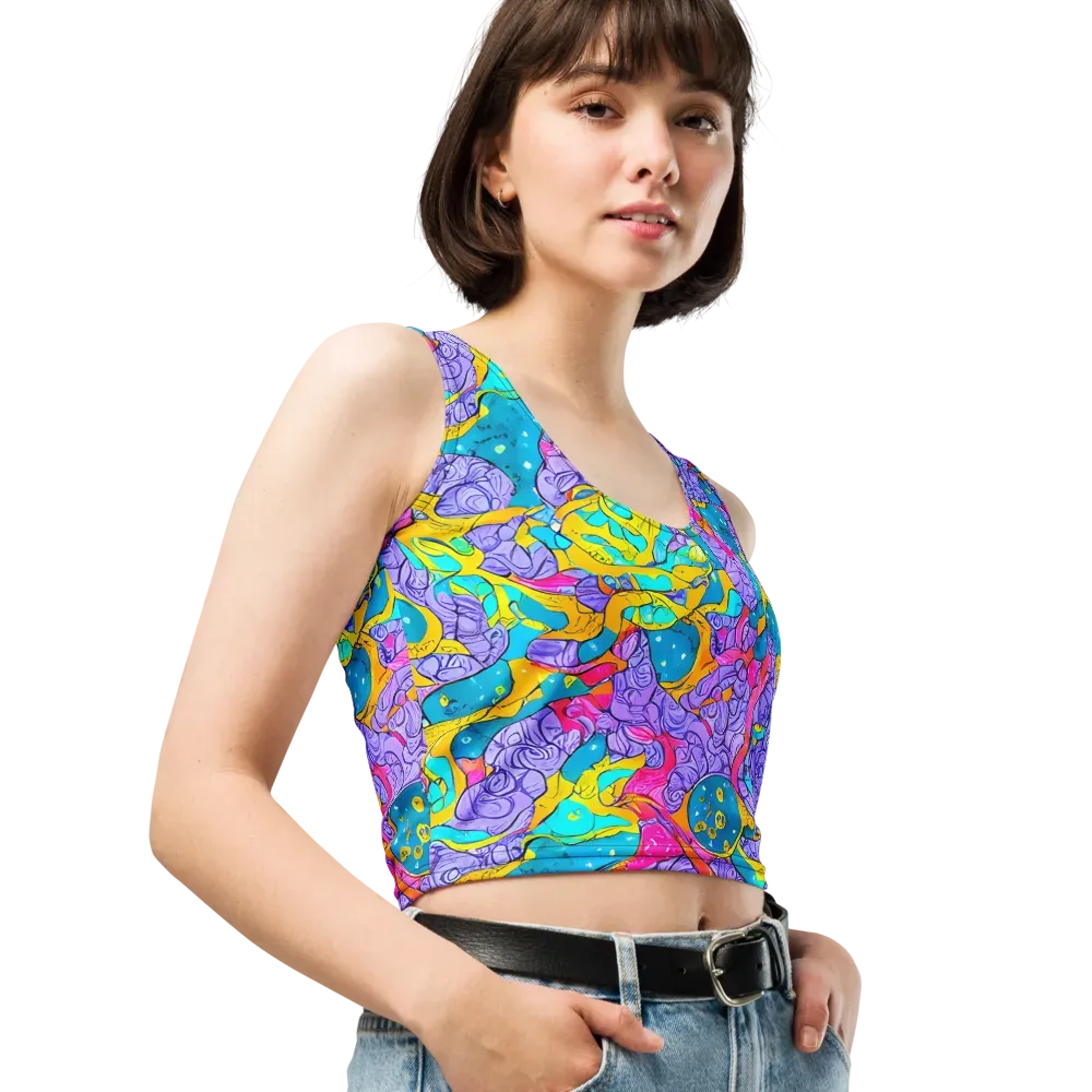 Lavender Lightning on Crop Top — Right Front