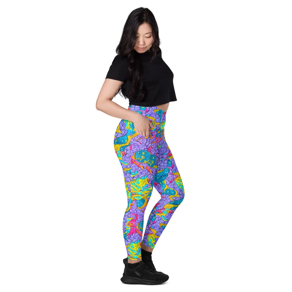 Lavender Lightning on Leggings with Pockets — Right