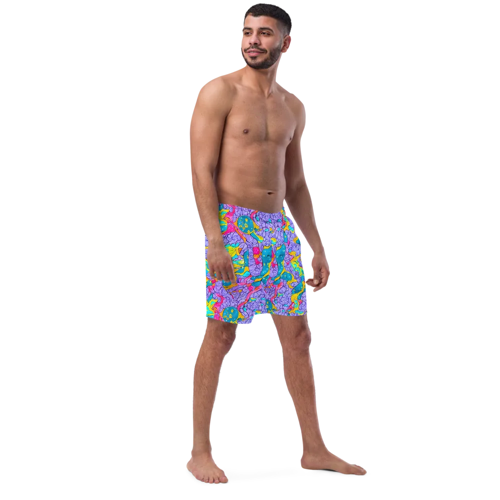 Lavender Lightning on Swim Trunks — Right Front