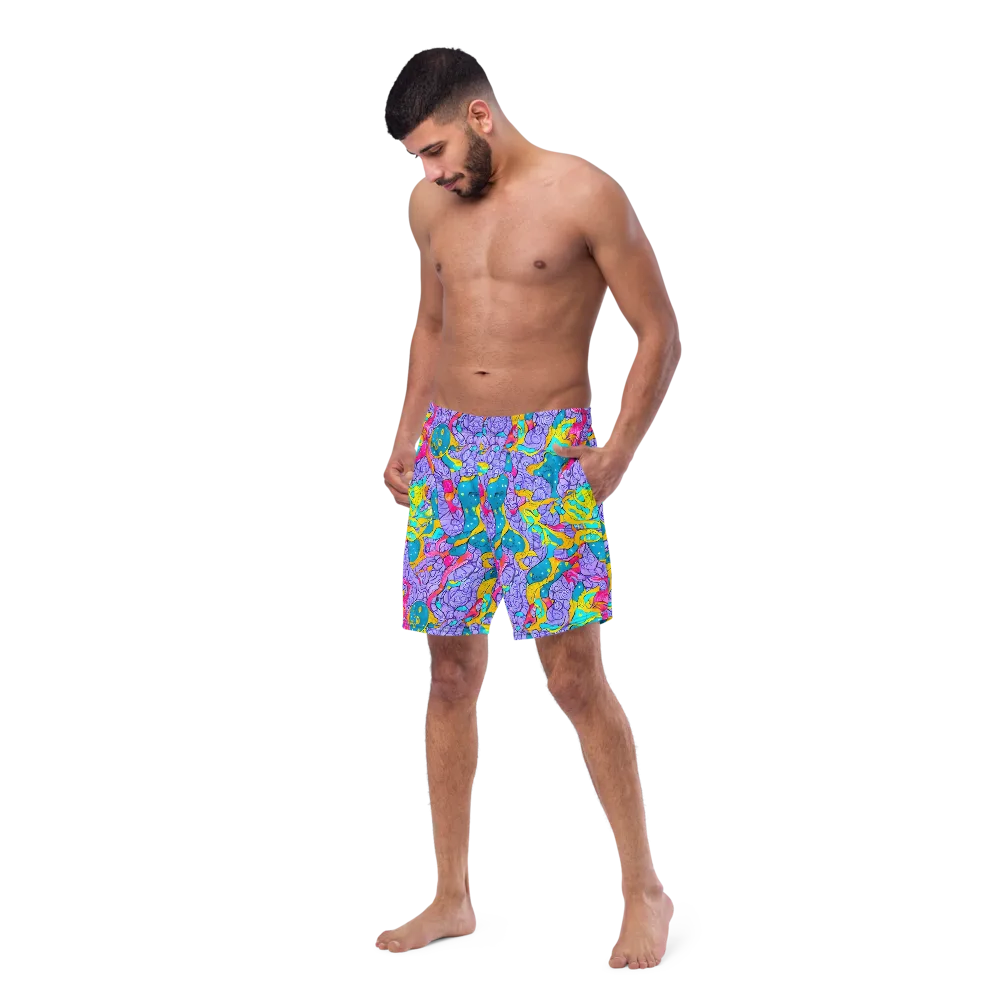 Lavender Lightning on Swim Trunks — Left Front