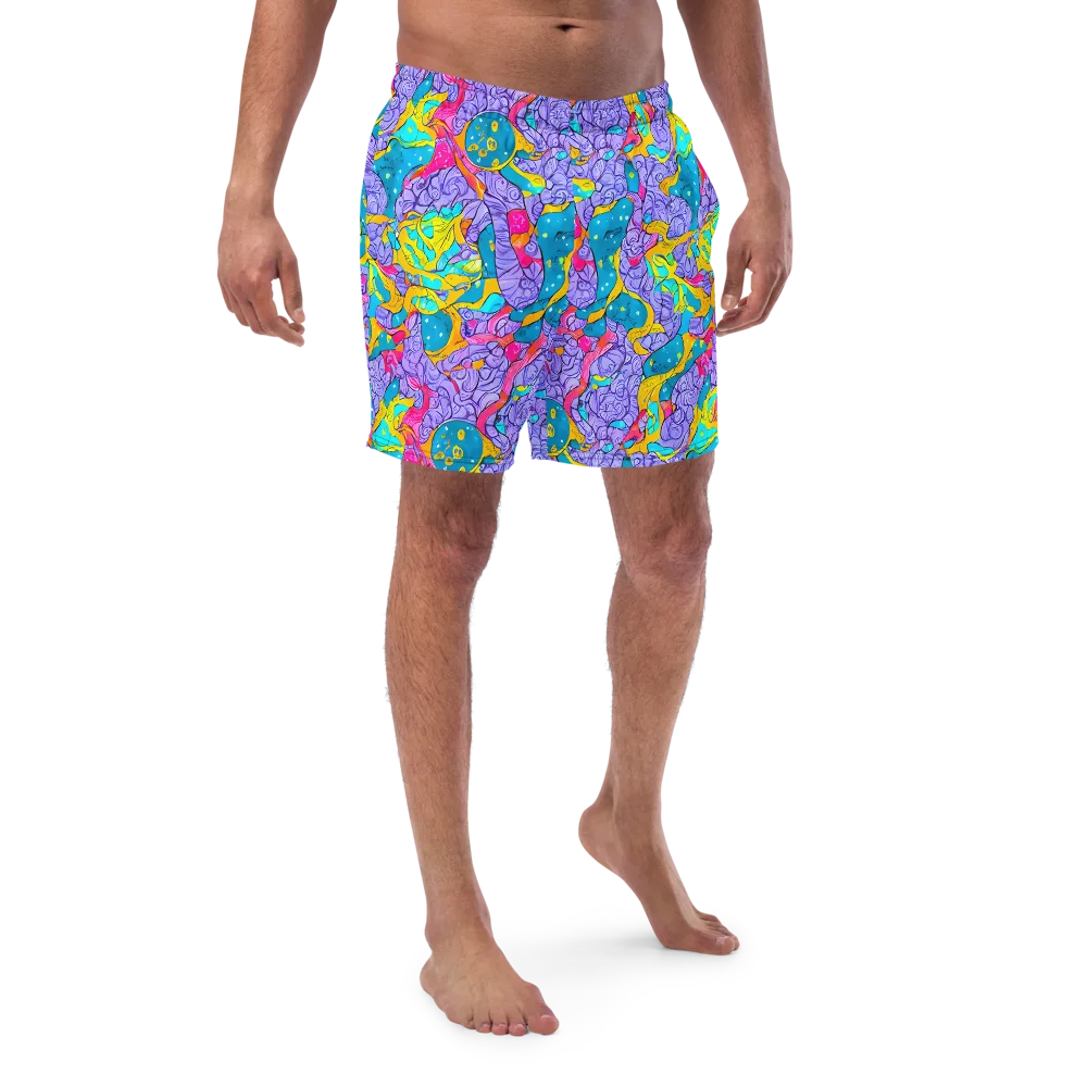 Lavender Lightning on Swim Trunks — Front