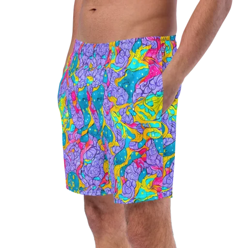 Lavender Lightning on a Swim Trunks