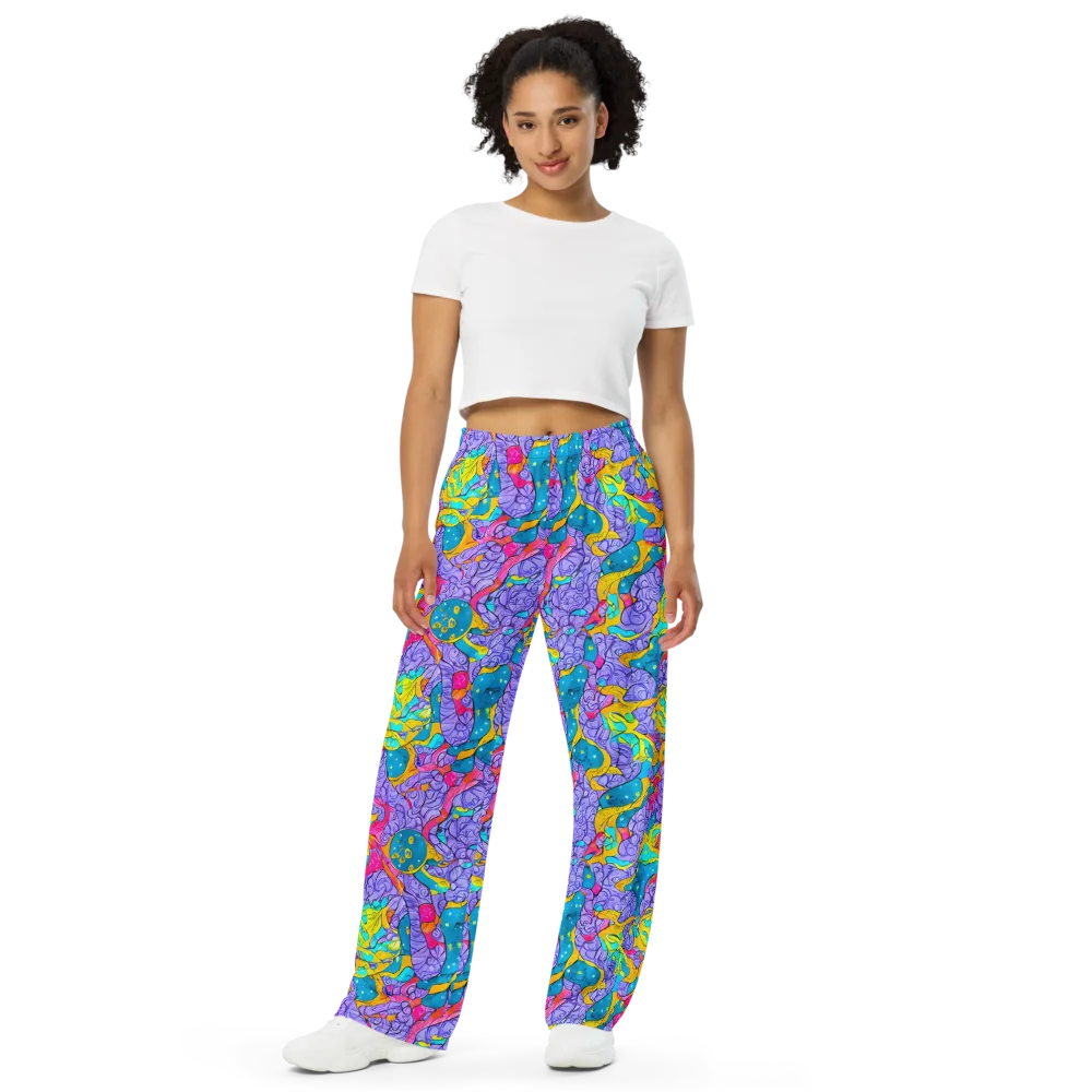 Lavender Lightning on Wide-Leg Pants — Front