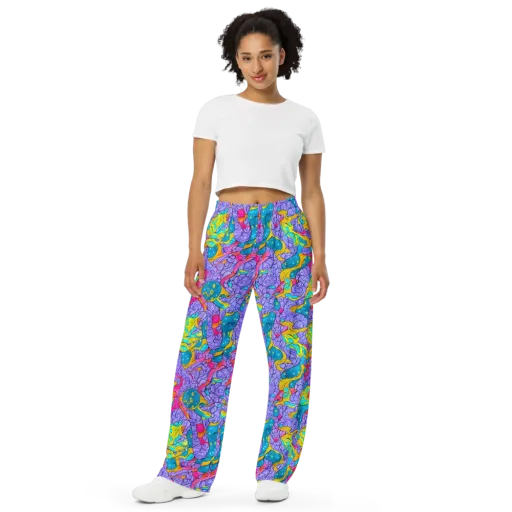 Lavender Lightning on a Wide-Leg Pants