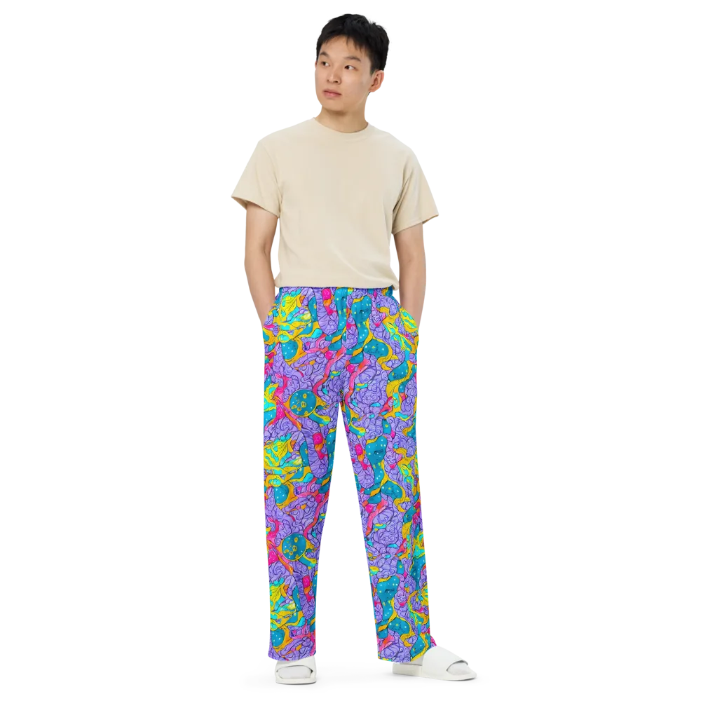 Lavender Lightning on Wide-Leg Pants — Front