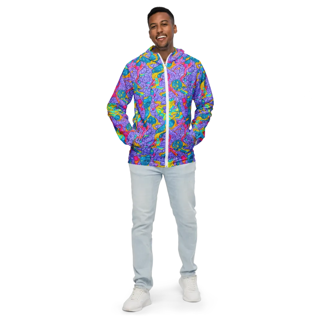Lavender Lightning on Men's Windbreaker — Front