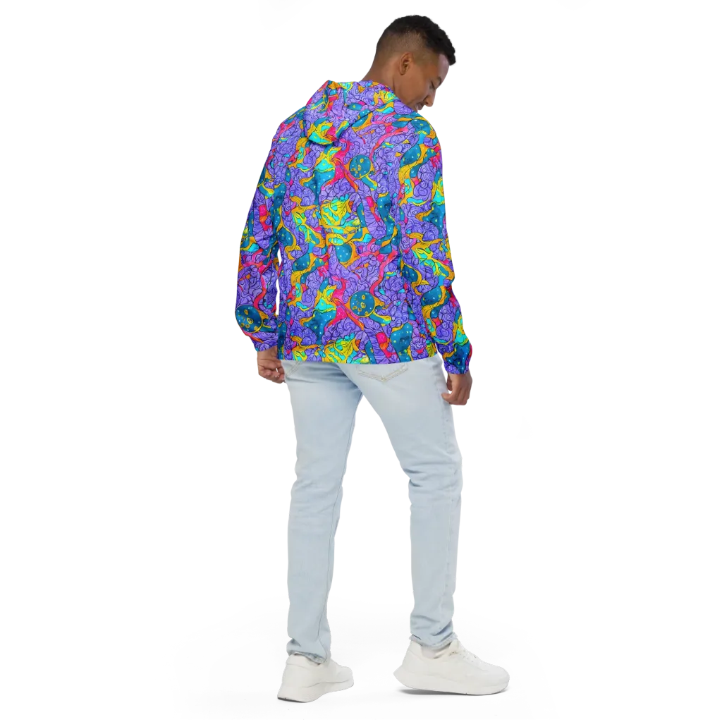 Lavender Lightning on Men's Windbreaker — Back